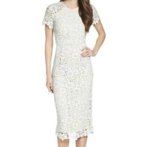 Shoshanna‎ Mint Green Beaux Guipure Lace Knee Length Sheath Dress Sz 4